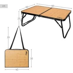 AKTIVE - Table De Camping Pliante Effet Bambou, 60x40x25 Cm -Offres Camping Boutique aktive table de camping pliante effet bambou 60x40x25 cm 3