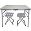 AKTIVE - Table Pliante Avec 2 Tabourets Et Poignée De Transpor, Gris 1 AKTIVE - Table Pliante Avec 2 Tabourets Et Poignée De Transpor, Gris -Offres Camping Boutique aktive table pliante avec 2 tabourets et poignee de transpor gris
