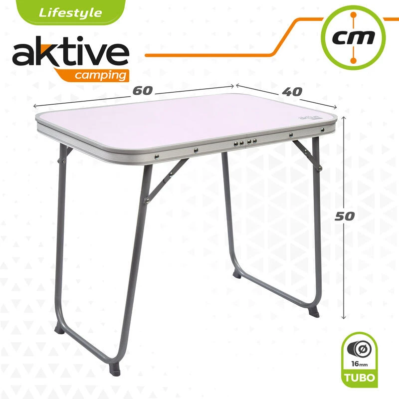 AKTIVE - Table Pliante Avec Poignée De Transport. Table De Camping 60x40x50 Cm 6 AKTIVE - Table Pliante Avec Poignée De Transport. Table De Camping 60x40x50 Cm – Image 4