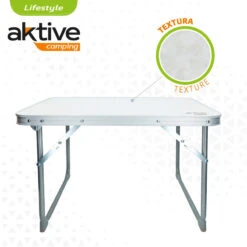 AKTIVE - Table Pliante . Table Basse Blanche En Aluminium - 40x60x40 Cm -Offres Camping Boutique aktive table pliante table basse blanche en aluminium 40x60x40 cm 2