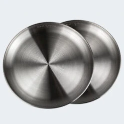 Assiette Plate De Camping | Diamètre Env. 23 Cm | Acier Inox | 2 Assiettes -Offres Camping Boutique assiette plate de camping diametre env 23 cm acier inox 2 assiettes 3