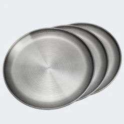 Assiette Plate De Camping | Diamètre Env. 23 Cm | Acier Inox | 3 Assiettes -Offres Camping Boutique assiette plate de camping diametre env 23 cm acier inox 3 assiettes 2