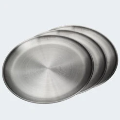 Assiette Plate De Camping | Diamètre Env. 23 Cm | Acier Inox | 3 Assiettes -Offres Camping Boutique assiette plate de camping diametre env 23 cm acier inox 3 assiettes 4