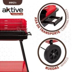 Barbecue Portable Au Charbon De Bois Pour 4 Niveaux Aktive -Offres Camping Boutique barbecue portable au charbon de bois pour 4 niveaux aktive 2