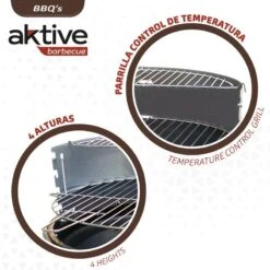 Barbecue Portable Rond 4 Hauteurs Aktive -Offres Camping Boutique barbecue portable rond 4 hauteurs aktive 2