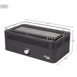 Barbecue Rectangulaire Noir De Table Sans Fumée 45x28x19 Cm Aktive -Offres Camping Boutique barbecue rectangulaire noir de table sans fumee 45x28x19 cm aktive 3