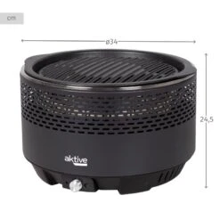 Barbecue Rond Noir Sans Fumée 2 En 1 Ø34 Cm Aktive -Offres Camping Boutique barbecue rond noir sans fumee 2 en 1 o34 cm aktive 3