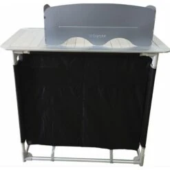 BAYASUN Meuble De Cuisine 4 Étagères Pieds Réglables Gris -Offres Camping Boutique bayasun meuble de cuisine 4 etageres pieds reglables gris 4