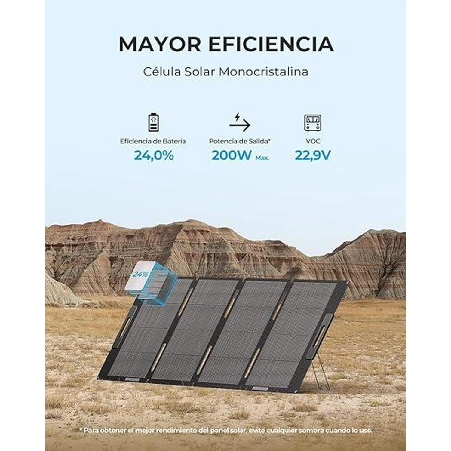 BLUETTI Panneau Solaire MP200 Pour Camping, Jardin, Voyage 4 BLUETTI Panneau Solaire MP200 Pour Camping, Jardin, Voyage – Image 2