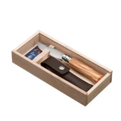 Coffret Couteau Opinel Randonnée Numéro 8 En Bois D'olivier, Avec Son étui Cuir -Offres Camping Boutique coffret couteau opinel randonnee numero 8 en bois dolivier avec son etui cuir 2