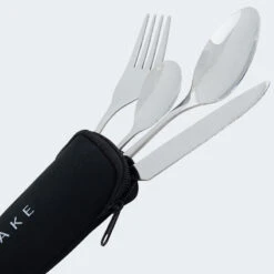 Couverts De Camping Set | Fourchette, Couteau, 2 Cuillères | Incl. Sac | Acier -Offres Camping Boutique couverts de camping set fourchette couteau 2 cuilleres incl sac acier 3