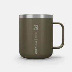 Quechua Mug MH500 Isotherme (double Paroi Inox) Camp Du Randonneur 0,38L Kaki -Offres Camping Boutique mug mh500 isotherme double paroi inox camp du randonneur 038l kaki 8