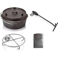 Petromax Dutch Oven FT6-6QT (Sans Pieds) Set - Poêle + Levier De Couvercle +