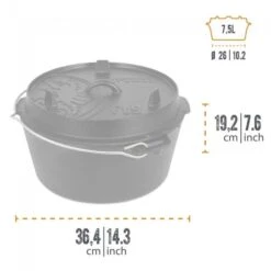Petromax Dutch Oven FT9-9QT (Sans Pieds) Set - Poêle + Levier De Couvercle + -Offres Camping Boutique petromax dutch oven ft9 9qt sans pieds set poele levier de couvercle 2