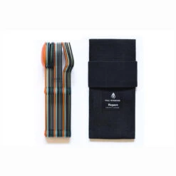 SET COMPLET DE 5 JEUX DE 3 COUVERTS MAGNÉTIQUES CAMPING EN ALUMINUM DUR - ÉTUI