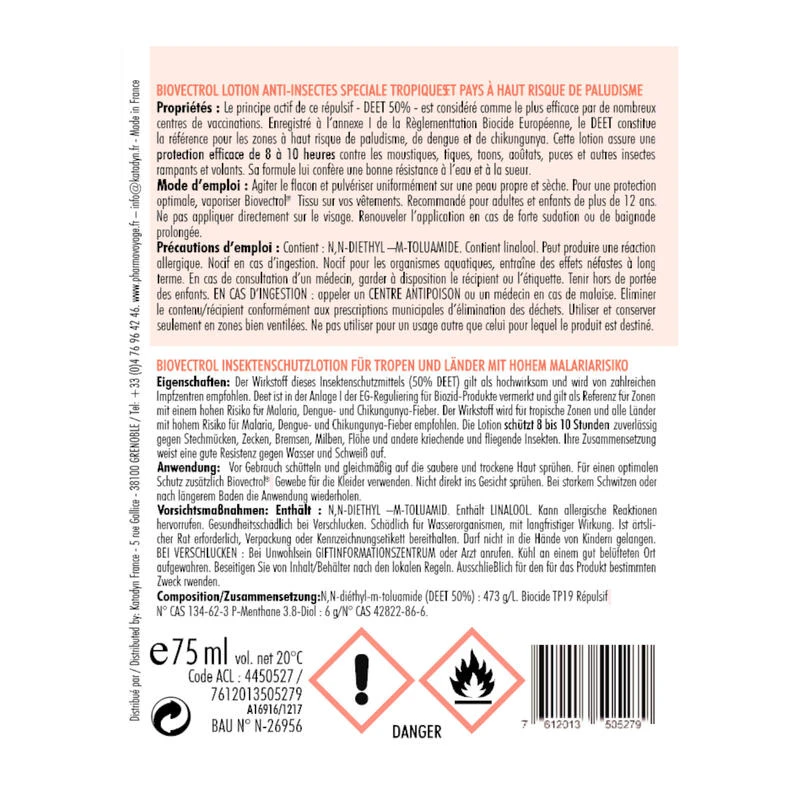 Katadyn Spray Anti Insectes BIOVECTROL - Deet 50% - 75 ML 4 Katadyn Spray Anti Insectes BIOVECTROL - Deet 50% - 75 ML – Image 2