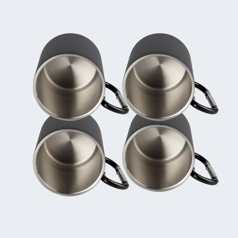 Tasse Thermique De Camping 300 Ml | Mousqueton | Acier Inoxydable | 4 Gobelets 6 Tasse Thermique De Camping 300 Ml | Mousqueton | Acier Inoxydable | 4 Gobelets – Image 4