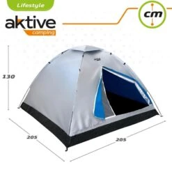 Tente 4 Hommes 205x205x130 Cm Aktive -Offres Camping Boutique tente 4 hommes 205x205x130 cm aktive 2