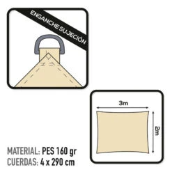 Voile D'ombrage Rectangulaire Aktive Garden Couleur Crème 8 Voile D'ombrage Rectangulaire Aktive Garden Couleur Crème -Offres Camping Boutique voile dombrage rectangulaire aktive garden couleur creme 2